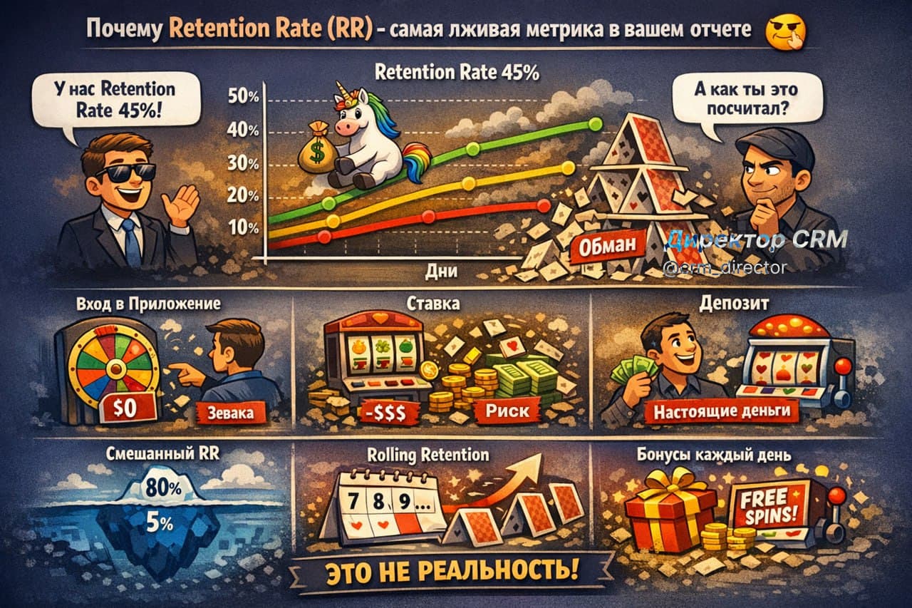 Почему Retention Rate (RR) - самая лживая метрика в вашем отчете 🤥